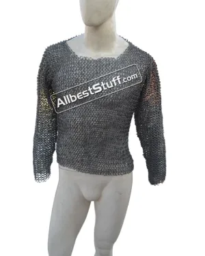 Round Riveted Aluminum T-Shirt Front Closed Full Sleeve Chest 40